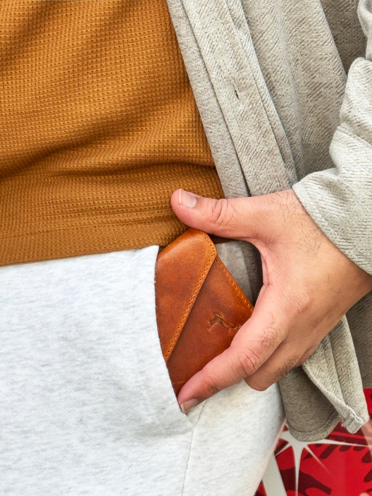 leather wallet with small marks on