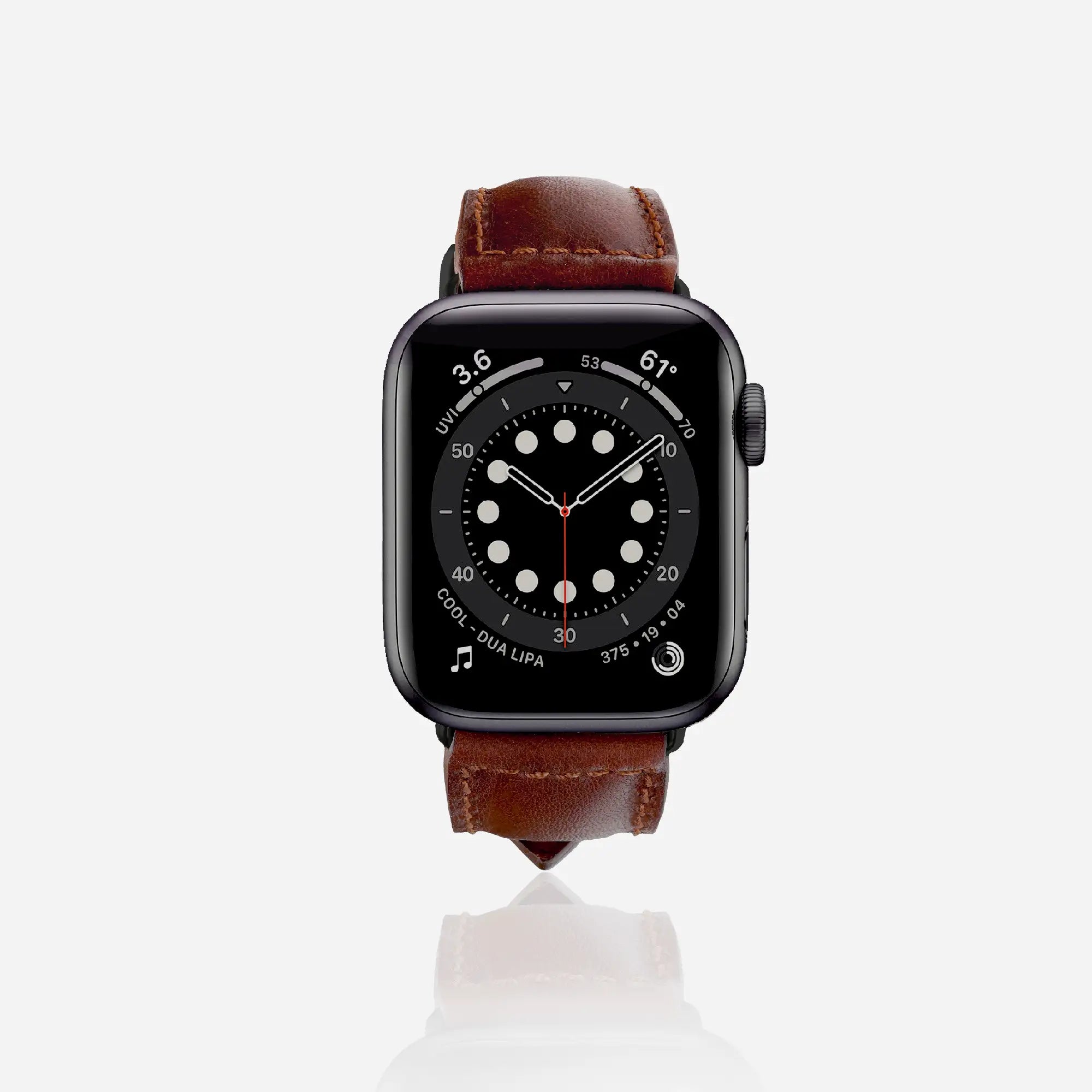 Garnet Color Full Grain Leather Apple Watch Strap