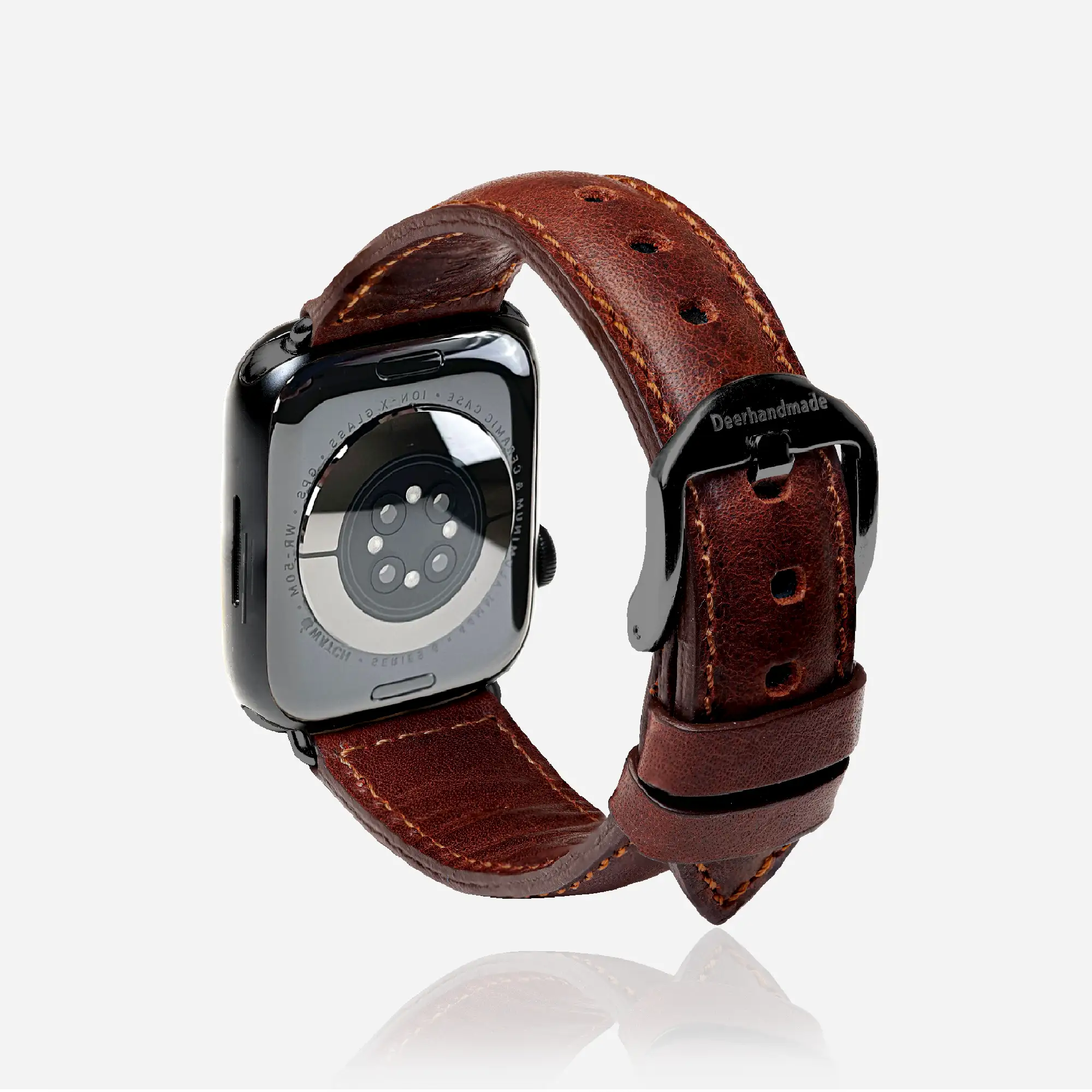 genuine full grain leather apple watch strap
