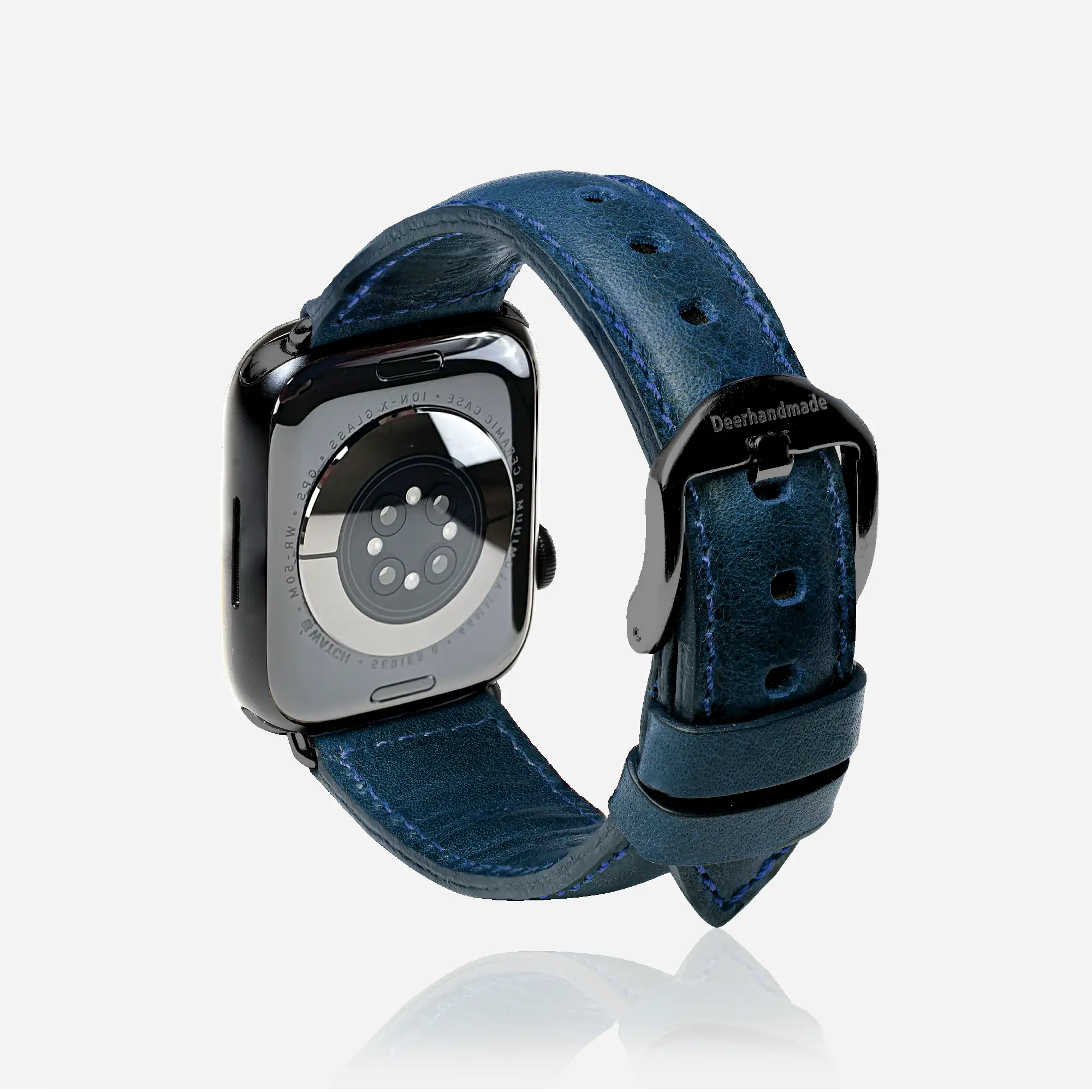 Lapis Color Full Grain Leather Apple Watch Strap