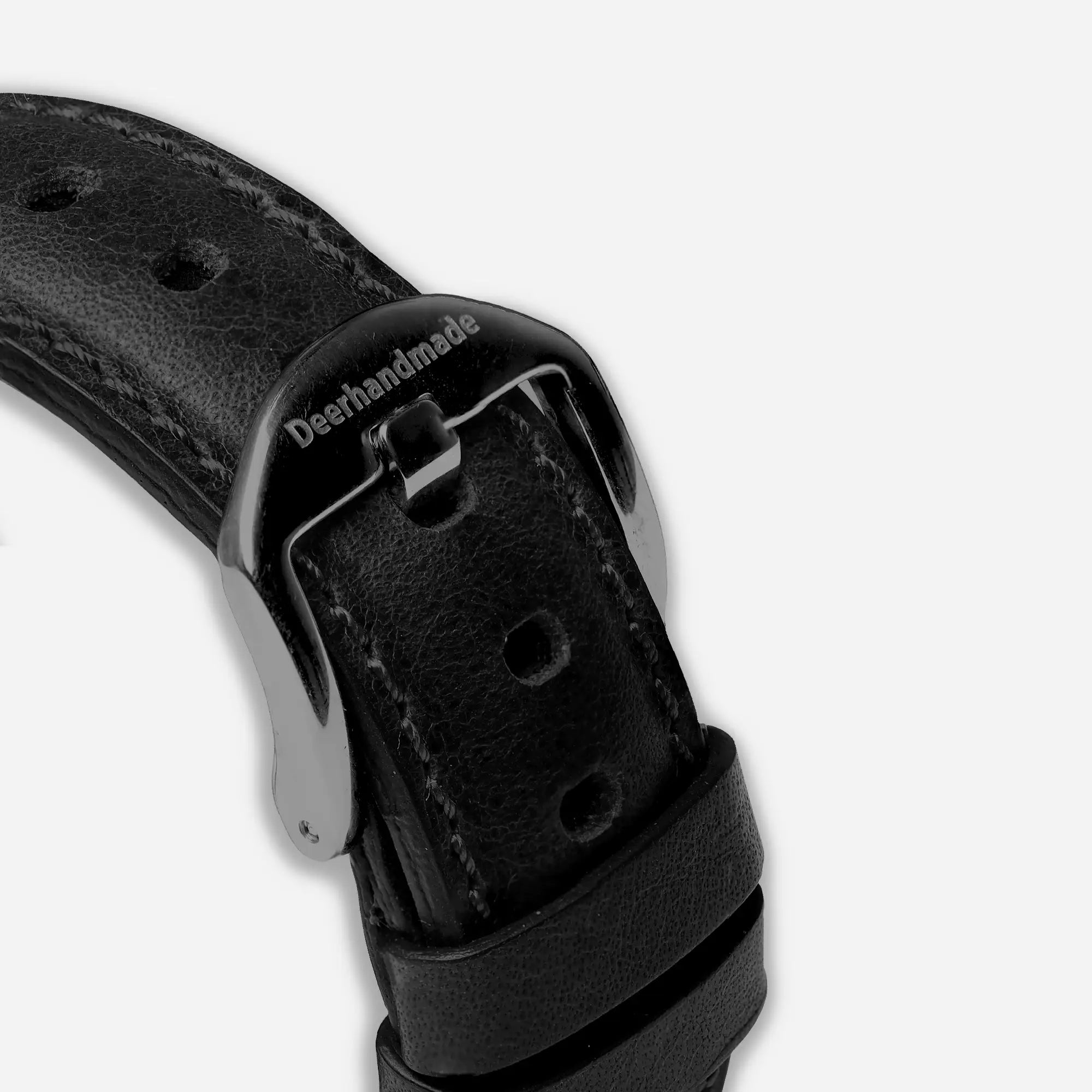 Onyx Color Full Grain Leather Apple Watch Strap
