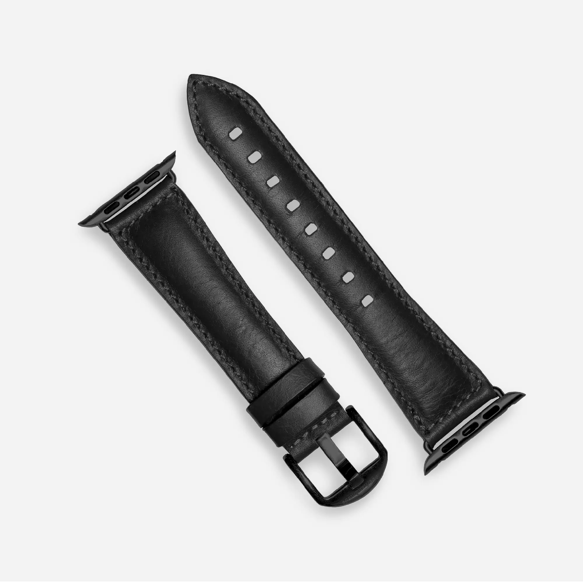 Onyx Color Full Grain Leather Apple Watch Strap