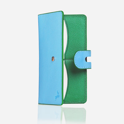 Handmade Leather Long Wallet for Women – RFID Protected Travel Wallet