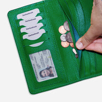 Handmade Leather Long Wallet for Women – RFID Protected Travel Wallet