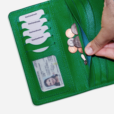 Handmade Leather Long Wallet for Women – RFID Protected Travel Wallet