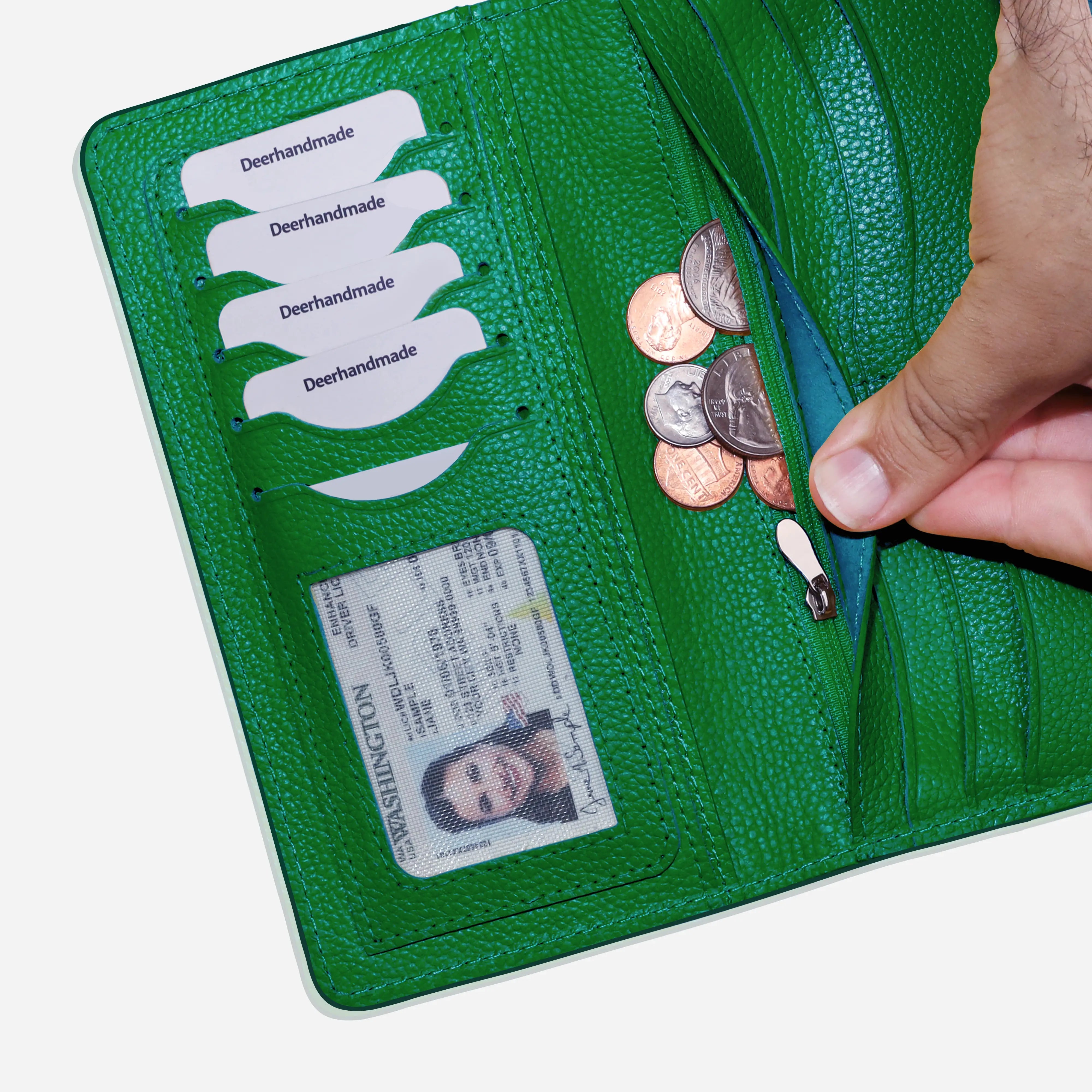 Handmade Leather Long Wallet for Women – RFID Protected Travel Wallet