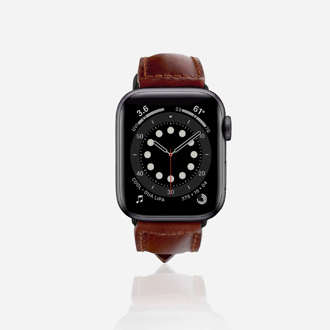Garnet Color Full Grain Leather Apple Watch Strap
