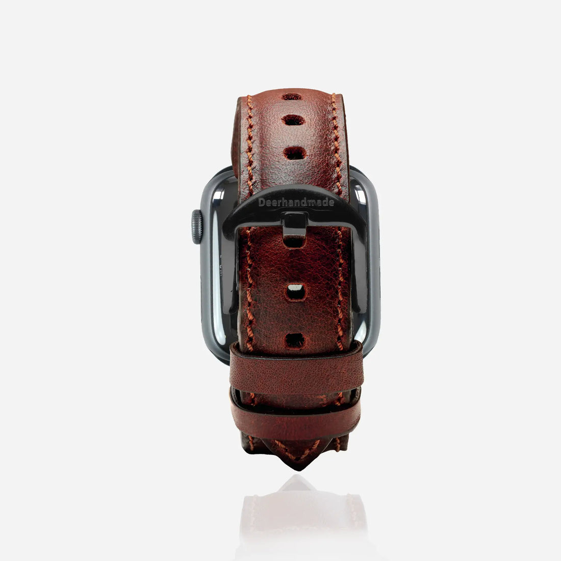 Garnet Color Full Grain Leather Apple Watch Strap
