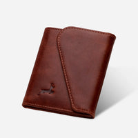 Garnet Color Slim Bifold Leather Wallet with deerhandmade monogram