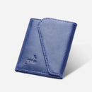 Indicolite Color Slim Bifold Leather Wallet with deerhandmade monogram