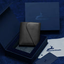 Onyx Color Slim Bifold Leather Wallet with Nice Gift Box