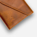 Cirtine Color Slim Bifold Leather Wallet swen by hand