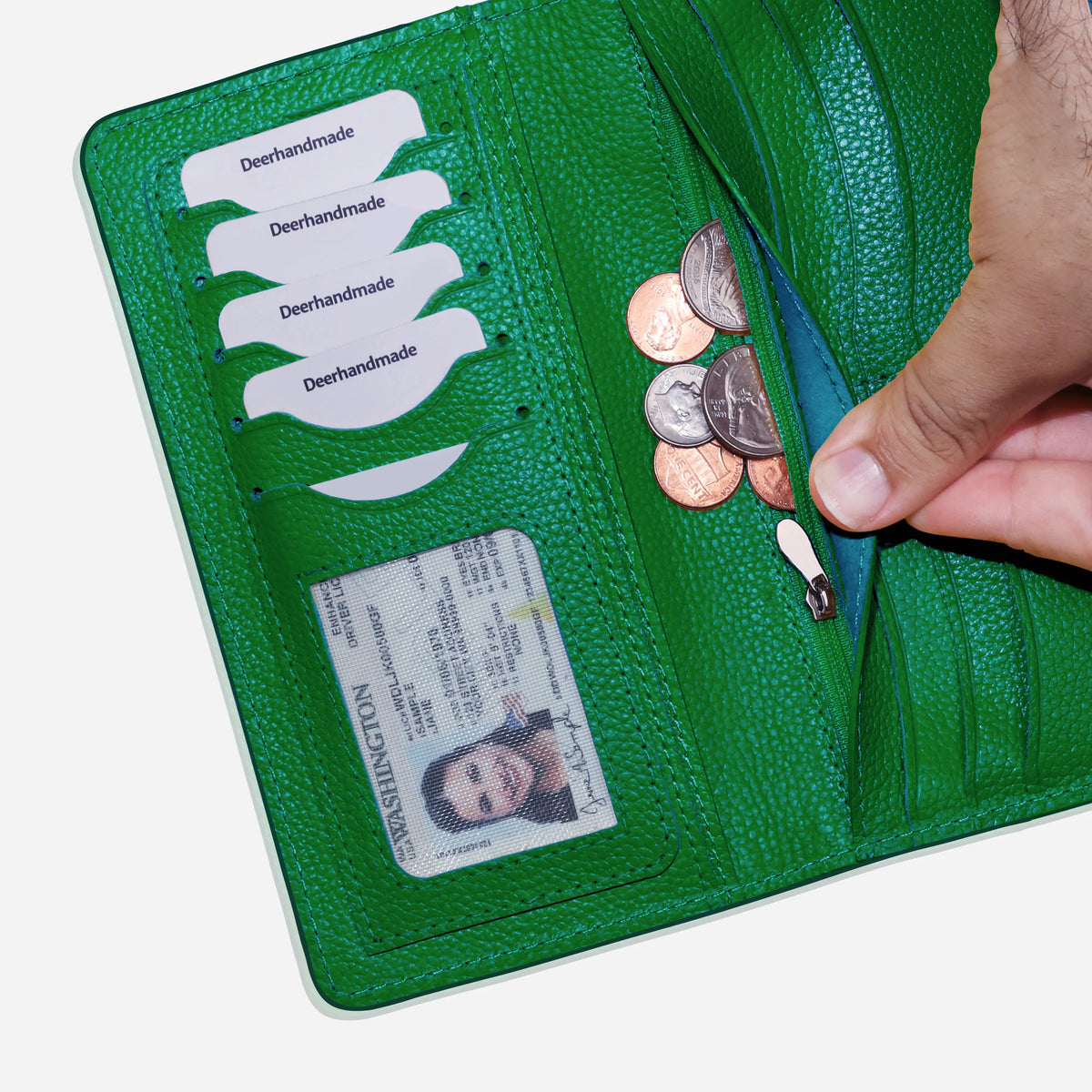 Handmade Leather Long Wallet for Women – RFID Protected Travel Wallet