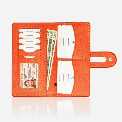 Handmade Leather Long Wallet for Women – RFID Protected Travel Wallet